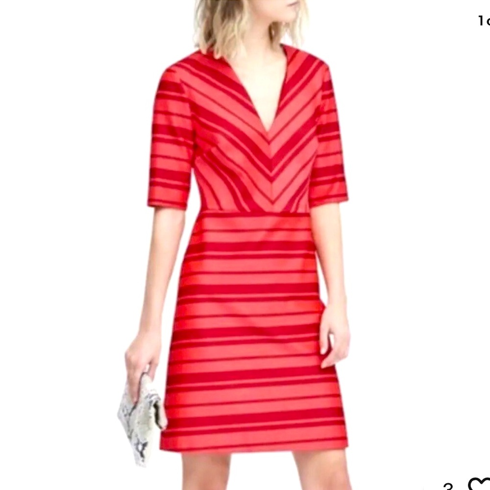 Banana Republic | Two Tone Red Striped Dress